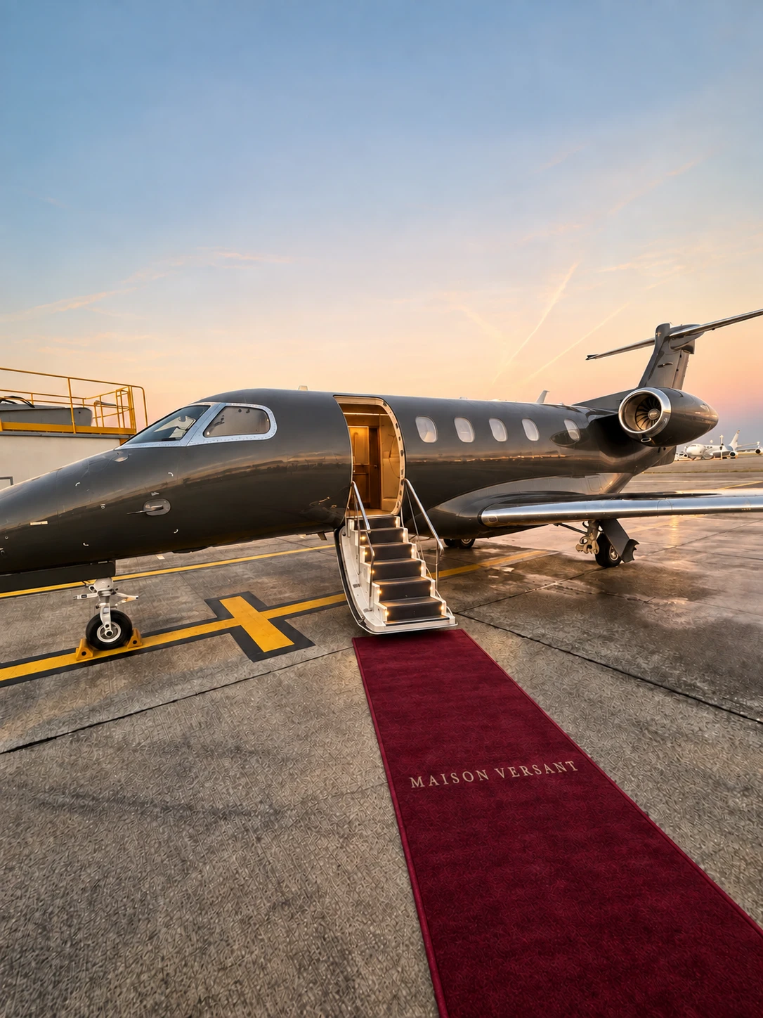 Jet privé sur le tarmac